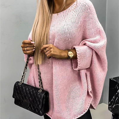 ELEGANTER DAMEN CAPE PULLOVER AUS STRICK