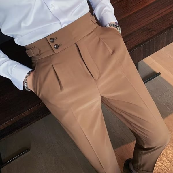 GiulioFontana | Einfarbige Gerade Casual Hose