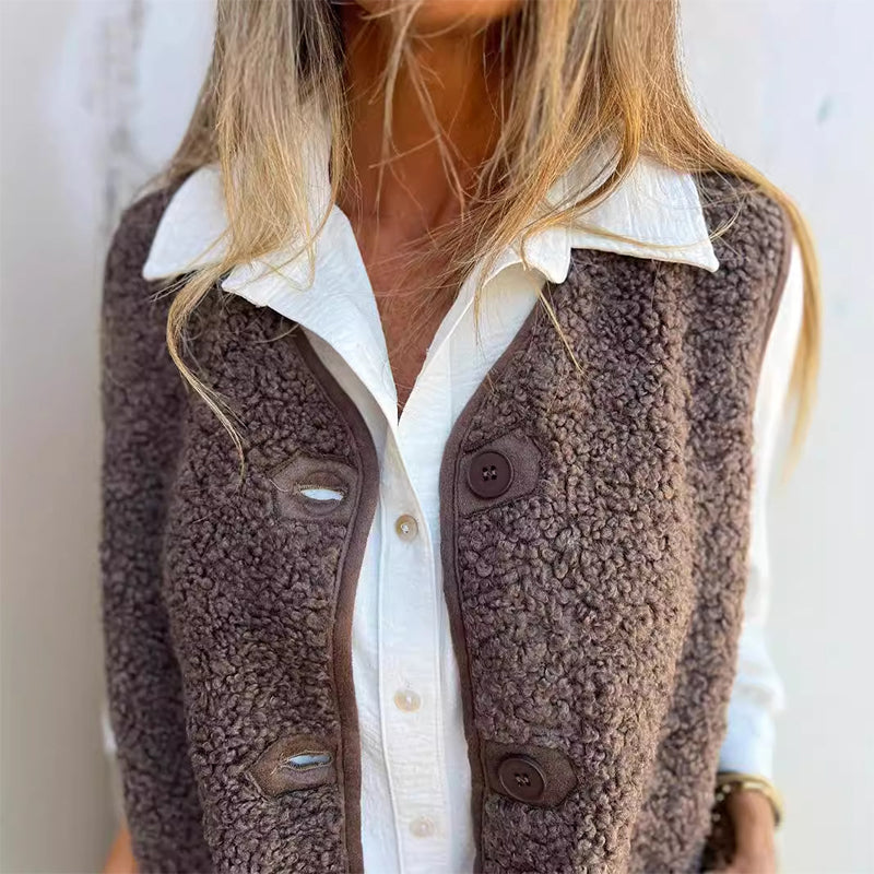 COSY STRICKJACKE MIT KNOPFLEISTE