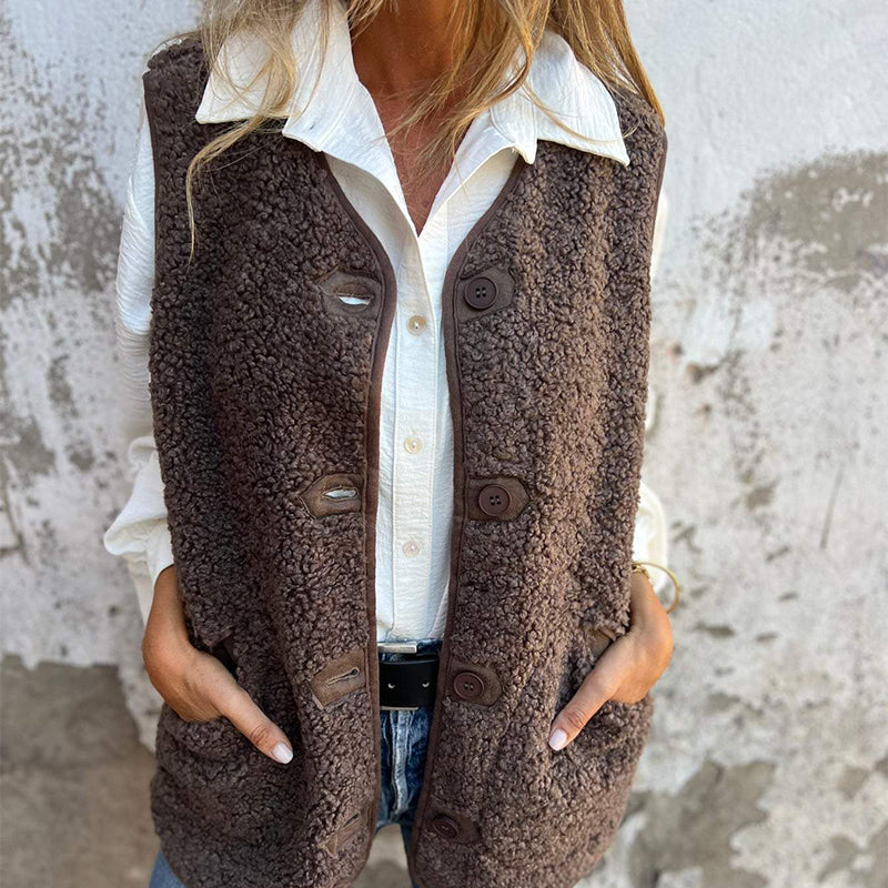 COSY STRICKJACKE MIT KNOPFLEISTE