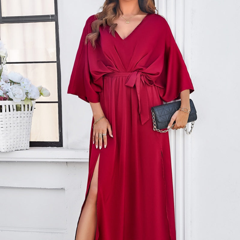 Celise – Elegantes Maxikleid mit Taillengürtel