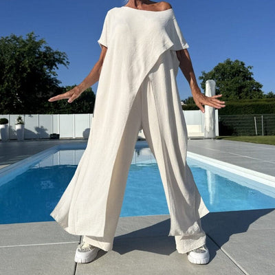 Shelagh – Schulterfreies Oberteil Und Hose Im Satz