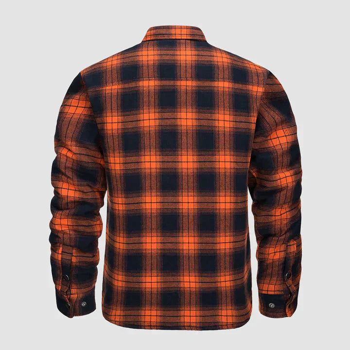 Herren Flanell Hemd Jacke lange Ärmel gesteppt gefüttert Plaid Mantel Button Down dicke Outwear für Winter
