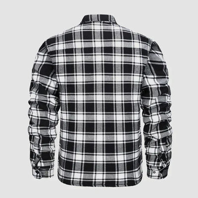 Herren Flanell Hemd Jacke lange Ärmel gesteppt gefüttert Plaid Mantel Button Down dicke Outwear für Winter