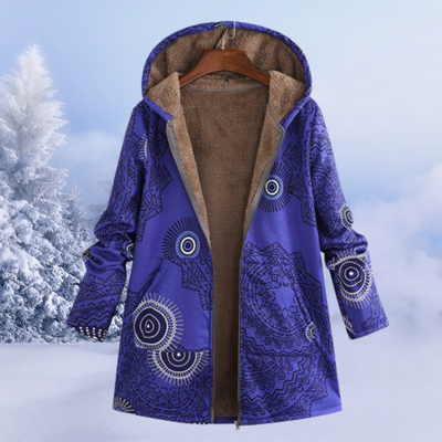 Geblümte Winterjacke mit Kapuze - Leona