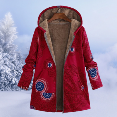 Geblümte Winterjacke mit Kapuze - Leona