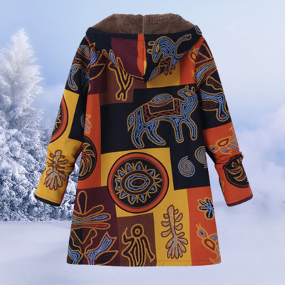 Geblümte Winterjacke mit Kapuze - Leona
