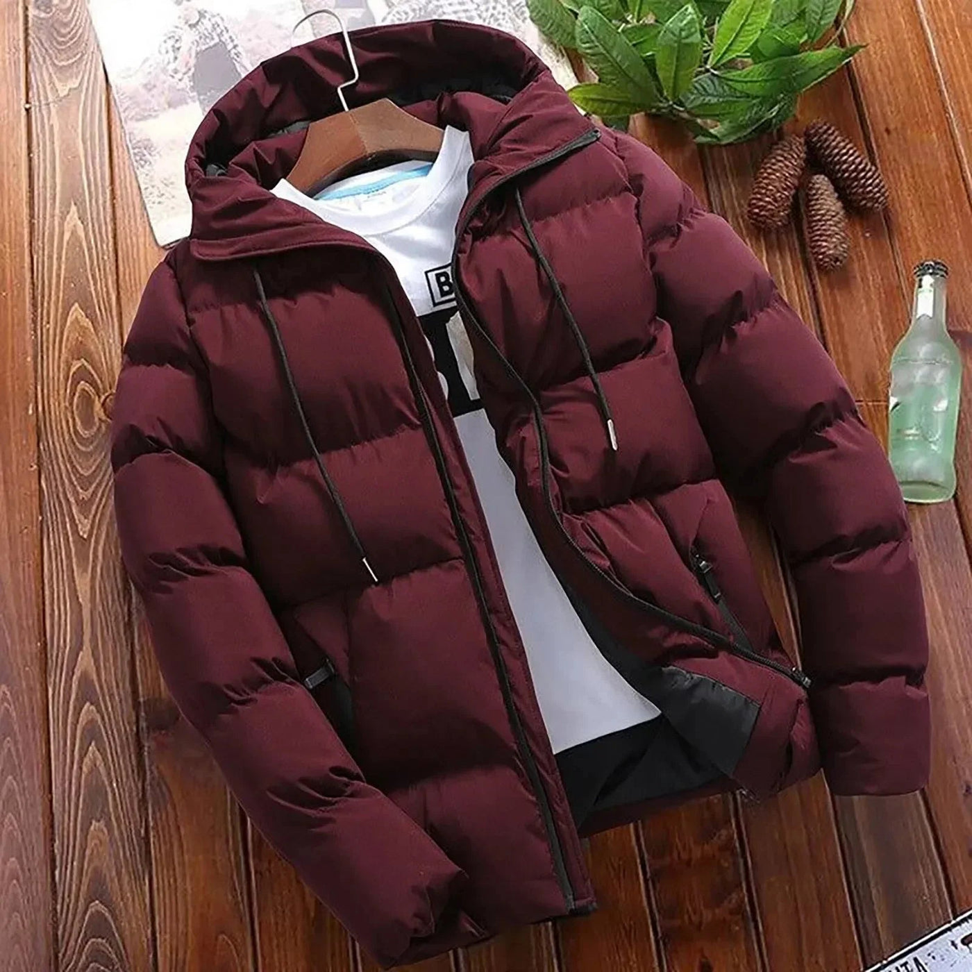 Lässiger Wintermantel mit Kapuze für Herren - Erwin