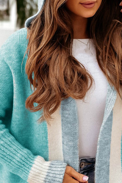 Loraine | Strickjacke Damen Lang | mit Kapuze