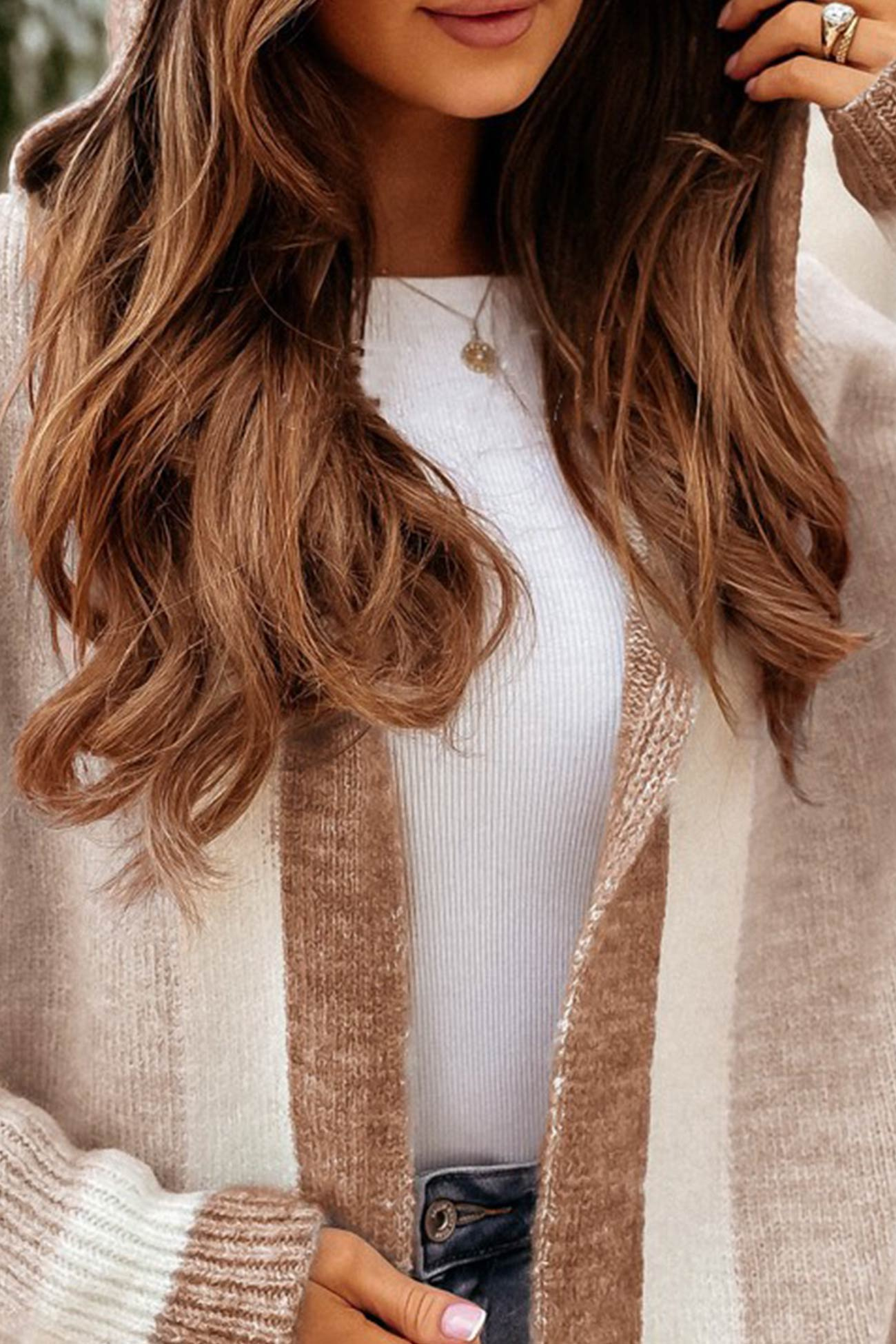 Loraine | Strickjacke Damen Lang | mit Kapuze