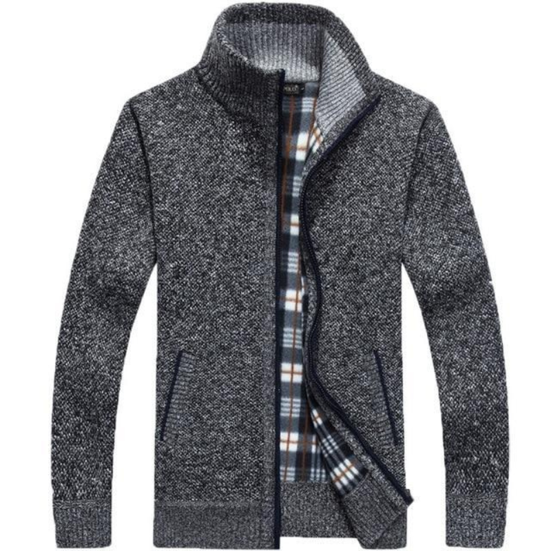 Arcel | Herren Strickjacke mit Reißverschluss | Schwarz