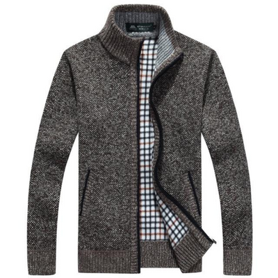 Arcel | Herren Strickjacke mit Reißverschluss | Schwarz