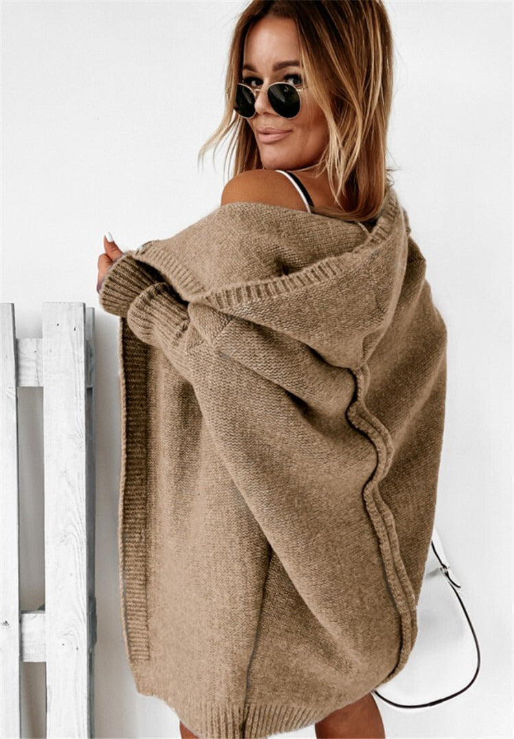 Strickstrickjacke mit Kapuze - Chiara