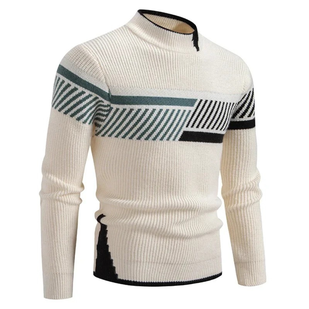 Lucas | Geometrisches Muster Stehkragen Pullover für Männer