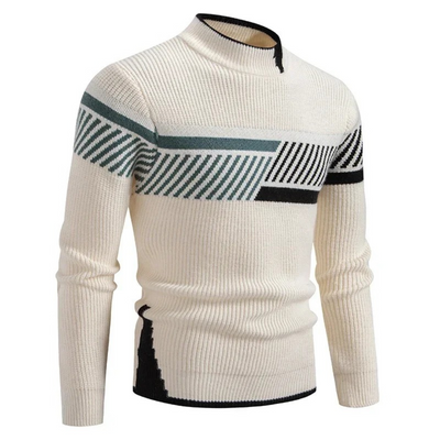 Lucas | Geometrisches Muster Stehkragen Pullover für Männer