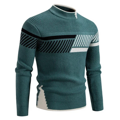 Lucas | Geometrisches Muster Stehkragen Pullover für Männer