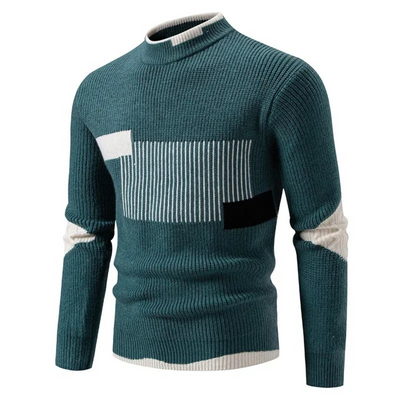 Lucas | Geometrisches Muster Stehkragen Pullover für Männer