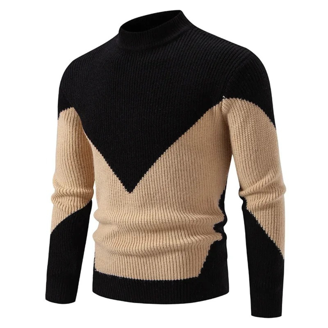 Lucas | Geometrisches Muster Stehkragen Pullover für Männer