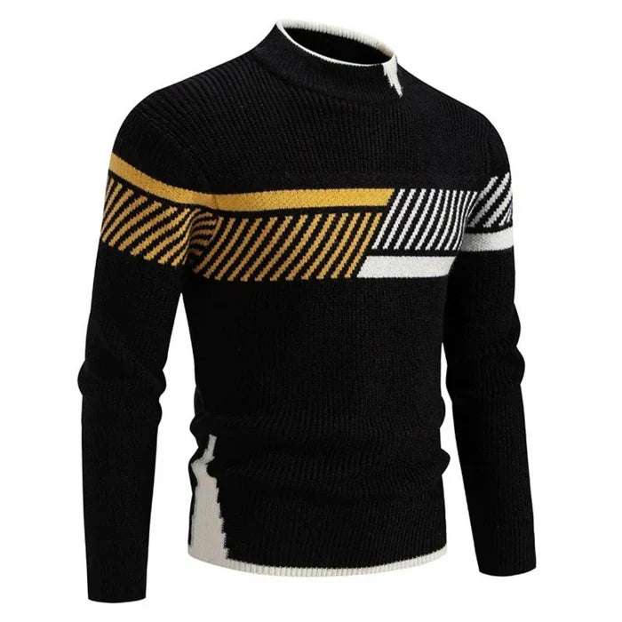 Denis | Trendy Geometrischer Strickpullover für Männer