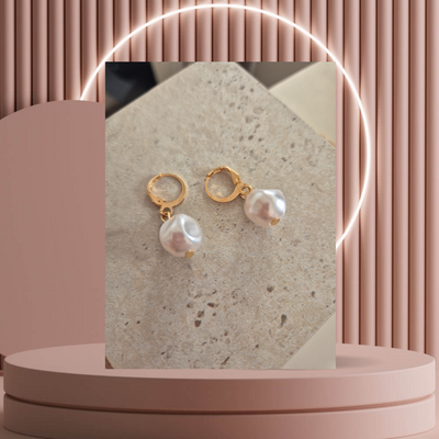 Samia Ohrringe - Gold und Perlen