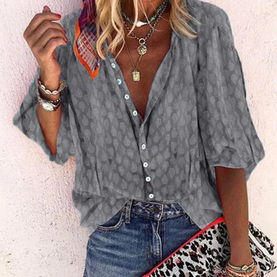 Alouen – Locker geschnittene Bluse mit Knopfleiste