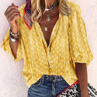 Alouen – Locker geschnittene Bluse mit Knopfleiste