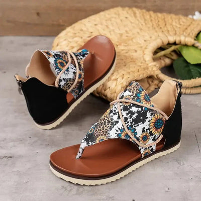 Thelma – Stilvolle Sandalen aus Canvas und Leder