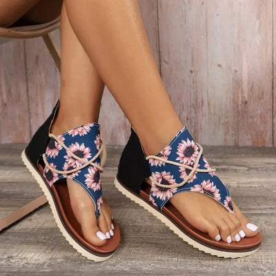 Thelma – Stilvolle Sandalen aus Canvas und Leder