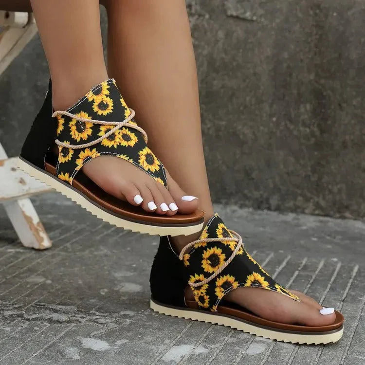 Thelma – Stilvolle Sandalen aus Canvas und Leder