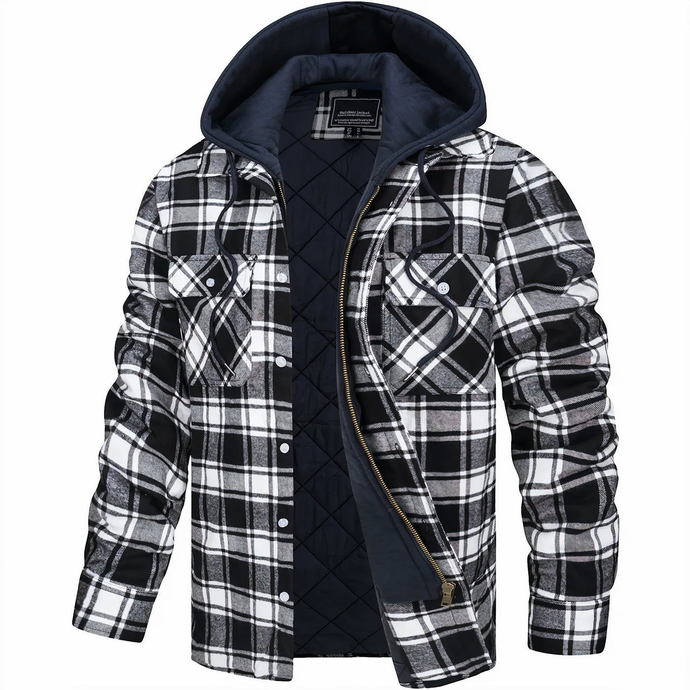 Olesya | Karierte Zip-Up Herrenjacke