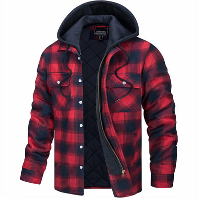 Olesya | Karierte Zip-Up Herrenjacke