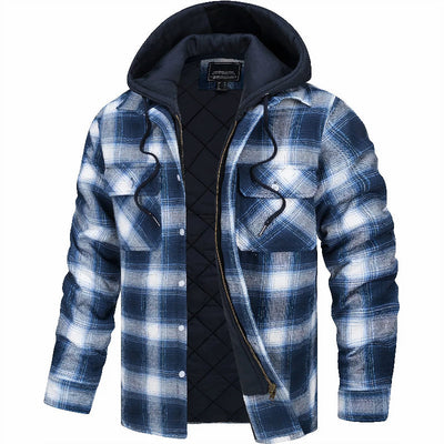 Olesya | Karierte Zip-Up Herrenjacke