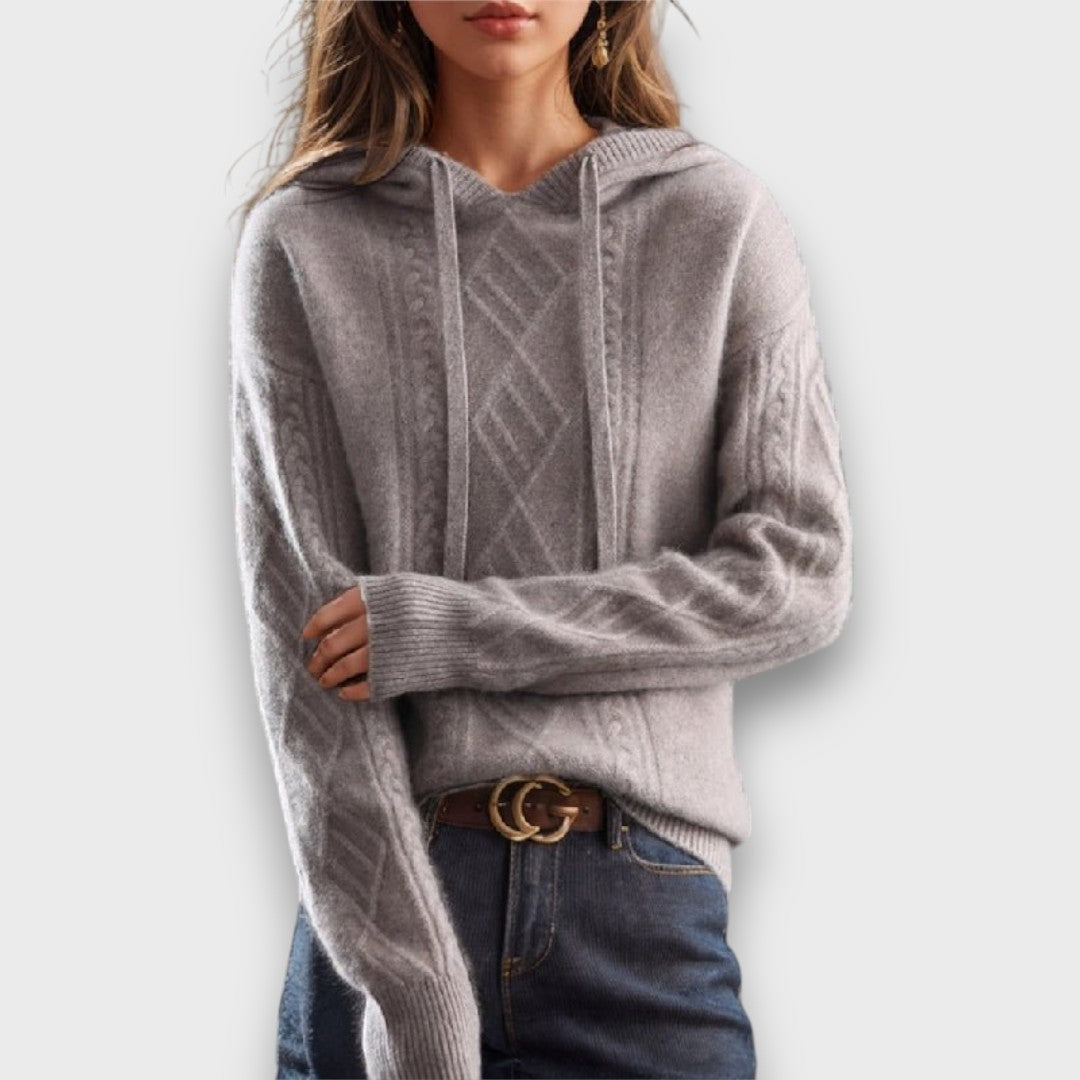 Valenne – Kapuzenpullover mit Zopfmuster