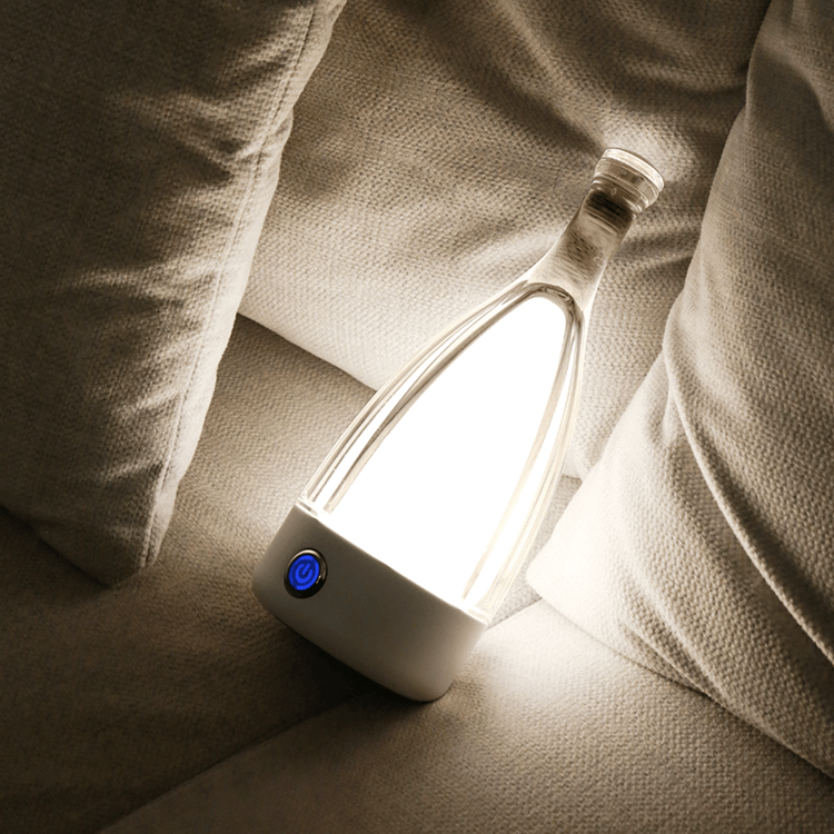 LED Tischlampe in Flaschenform – Wiederaufladbare Designleuchte
