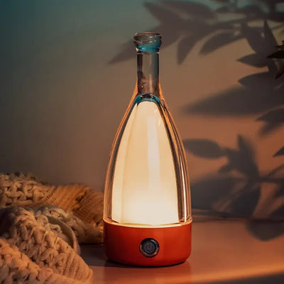 LED Tischlampe in Flaschenform – Wiederaufladbare Designleuchte