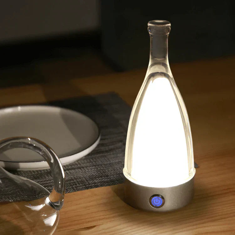 LED Tischlampe in Flaschenform – Wiederaufladbare Designleuchte