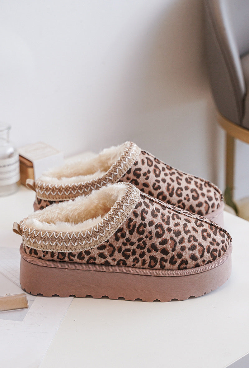 Warme Leopard-Slipperinnen - Ida
