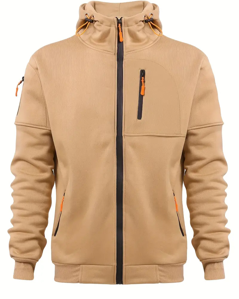 Stanly | Herren Weiß Hoodie | Reißverschluss Kapuzenpullover