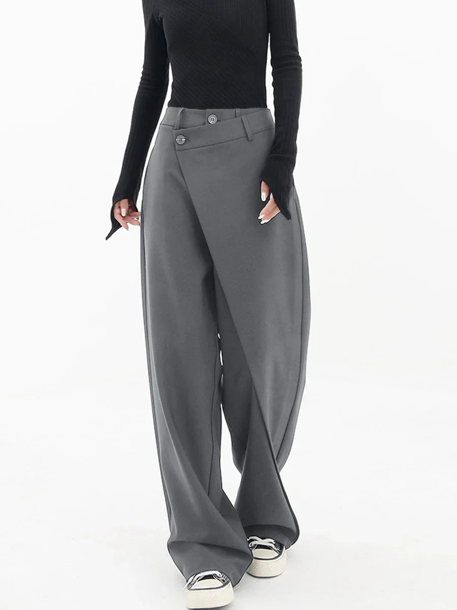 Precious | Damen Elegant Weite Hose | Schwarz