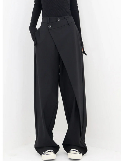 Precious | Damen Elegant Weite Hose | Schwarz