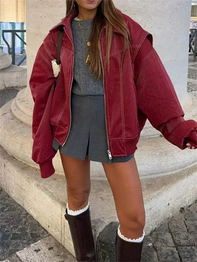 Winter-Lederjacke für Frauen - Amalia