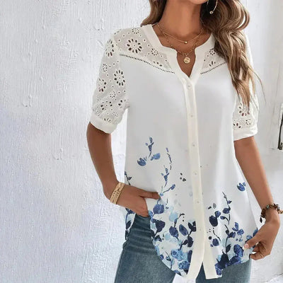 Margaret – spitzenbluse mit kurzen armeln