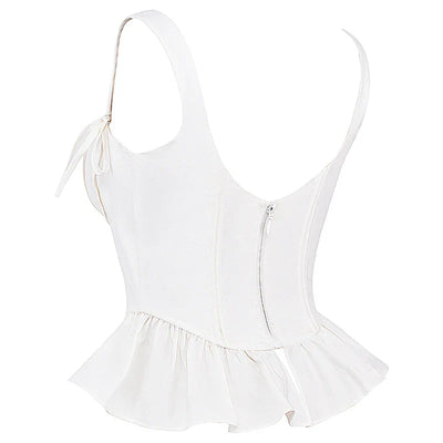 Maevona – Elegantes weißes Korsett-Top