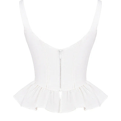 Maevona – Elegantes weißes Korsett-Top