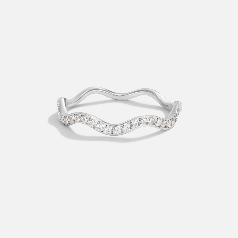 Zenya – Kristall- und Silber-Wellenring