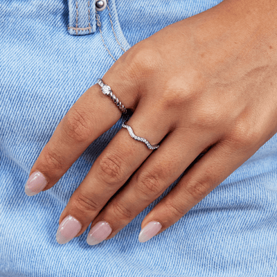 Zenya – Kristall- und Silber-Wellenring